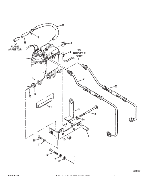 VAPOR SEPARATOR TANK AND FUEL LINES
