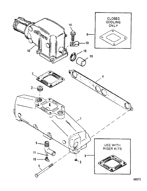 EXHAUST MANIFOLD AND EXHAUST ELBOW (BRAVO)