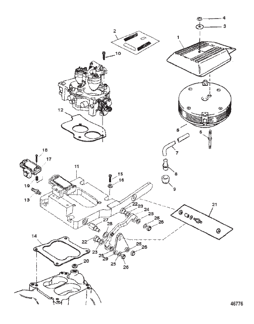 THROTTLE LINKAGE (BRAVO ENGINES)