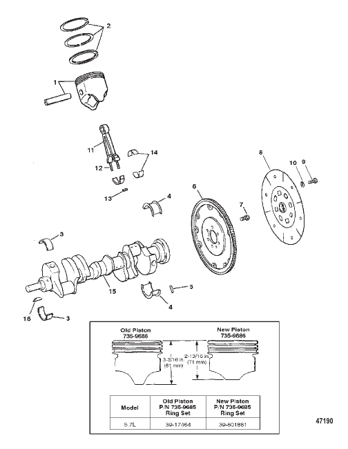 CRANKSHAFT PISTONS AND CONN. RODS