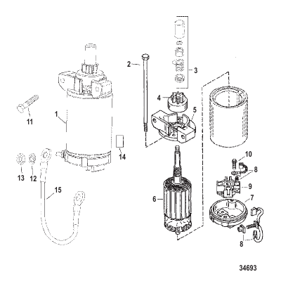 STARTER MOTOR (S/N-0G472133 AND UP)