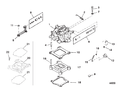 CARBURETOR AND LINKAGE (SPACER MOUNTED)
