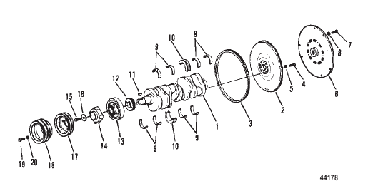 CRANKSHAFT, FLYWHEEL AND DRIVE PLATE (INBOARD)