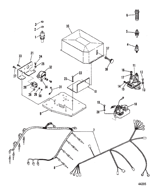 WIRING HARNESS AND ELECTRICAL COMPONENTS