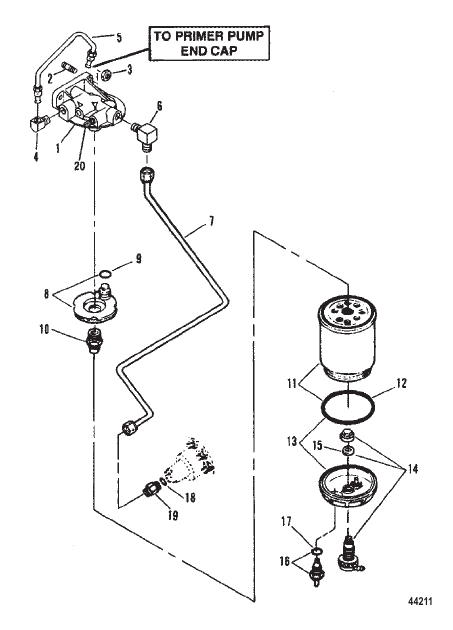 FUEL FILTER AND BRACKET (STERN DRIVE)