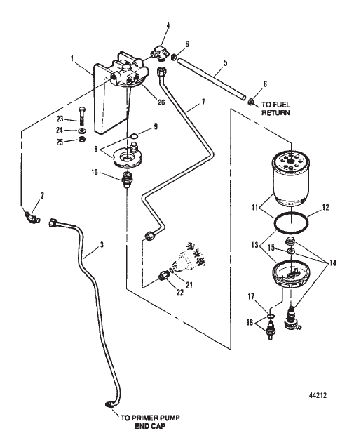 FUEL FILTER AND BRACKET (INBOARD)