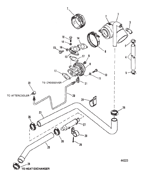 WASTEGATE AND EXHAUST ELBOW (STERN DRIVE)