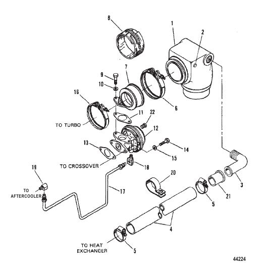 WASTEGATE AND EXHAUST ELBOW (INBOARD)