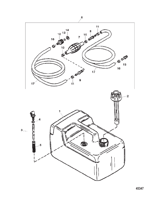 Fuel Tank and Line Assembly (Plastic - 3.2 Gallon)