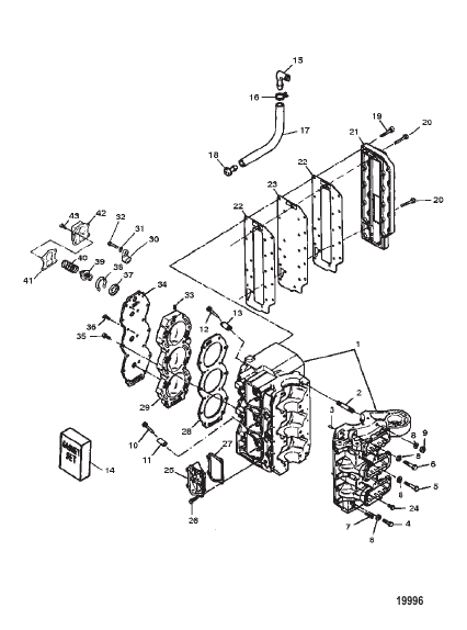 Cylinder Block Assembly (Serial # 0E138600 Thru 0E173408)