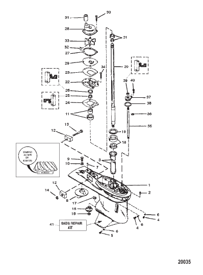 Gear Housing Assembly (Driveshaft) (6 Jaw Reverse Clutch)