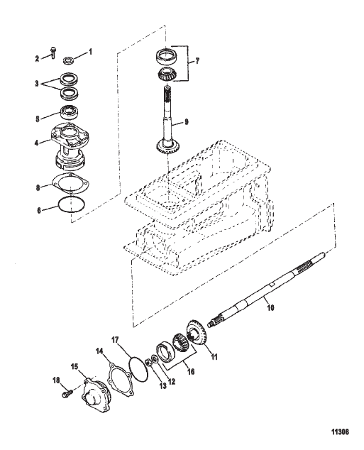 Pinion and Impeller Shaft (Splined Drive)