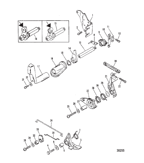 THROTTLE AND SHIFT LINKAGE (SIDE SHIFT MODELS)