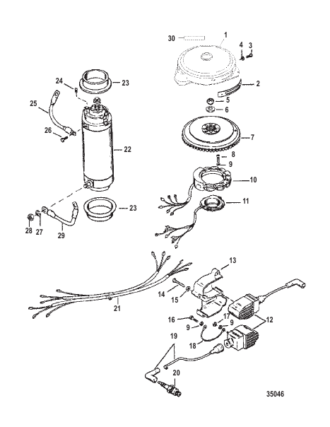 Flywheel, Starter Motor and Ignition Coils