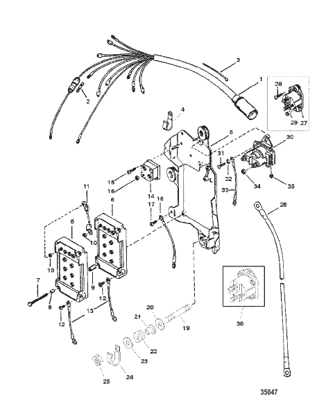 Wiring Harness, Starter Solenoid and Rectifier