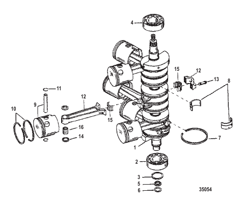 Crankshaft, Pistons and Connecting Rods