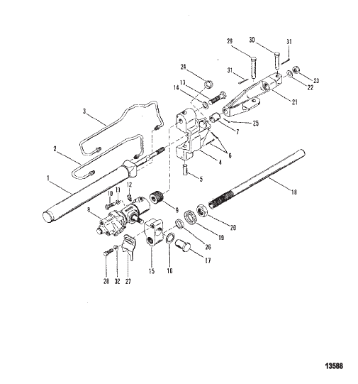 Power Steering Cylinder (5 CYL Stern Drive)