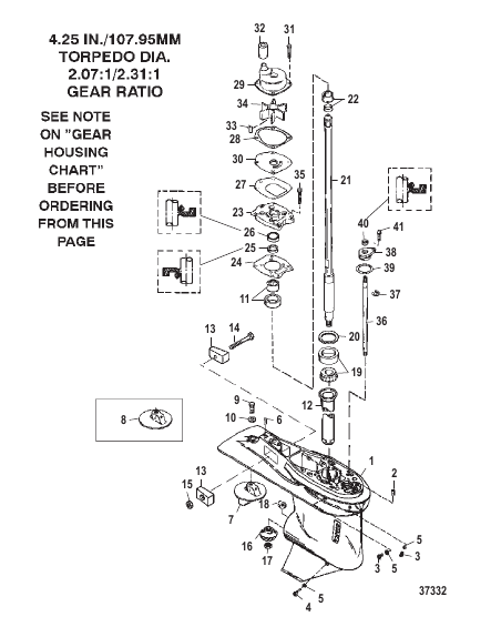 GEAR HOUSING (DRIVESHAFT)(3 JAW REVERSE CLUTCH)