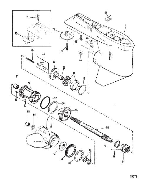 Gear Housing Propeller Shaft - XR4/Magnum II