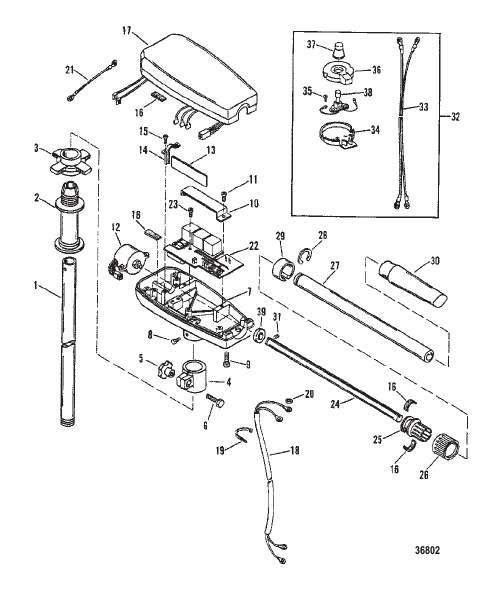 DRIVESHAFT AND CONTROL HOUSING (Transom/Deck)