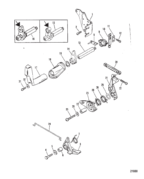 Throttle and Shift Linkage (Side Shift Models)