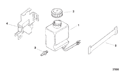 OIL RESERVOIR BOTTLE AND BRACKET