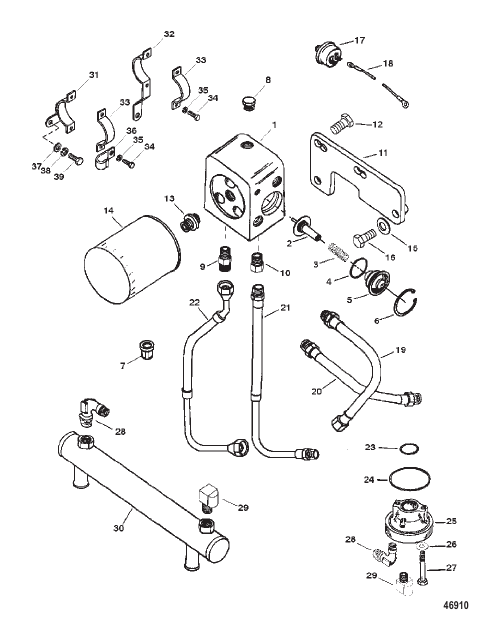 OIL COOLER AND OIL FILTER (SERIAL # 0F615762 THRU 0F745405)