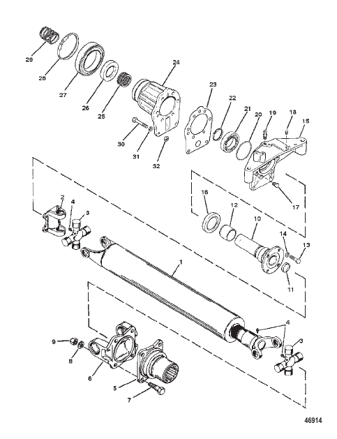 DRIVESHAFT AND TAILSTOCK (III AND V SSM DRIVELINE MODELS)