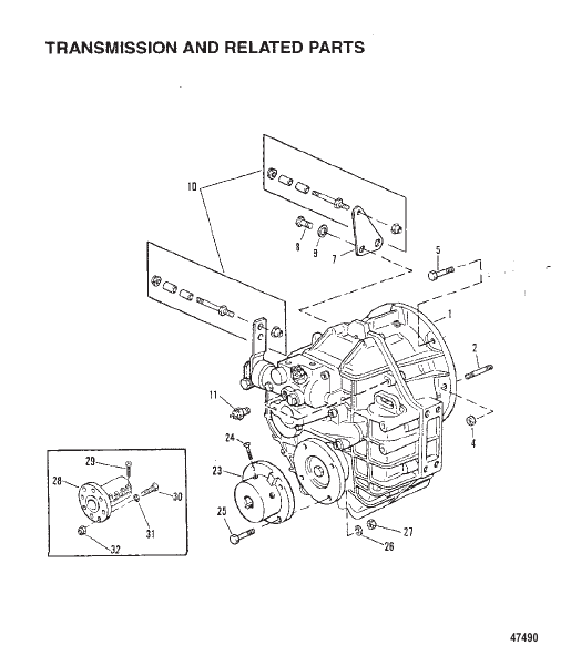 TRANSMISSION AND RELATED PARTS (INBOARD)