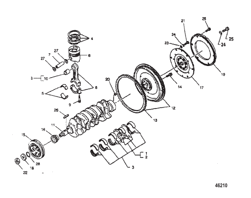 CRANKSHAFT AND PISTON ASSEMBLY