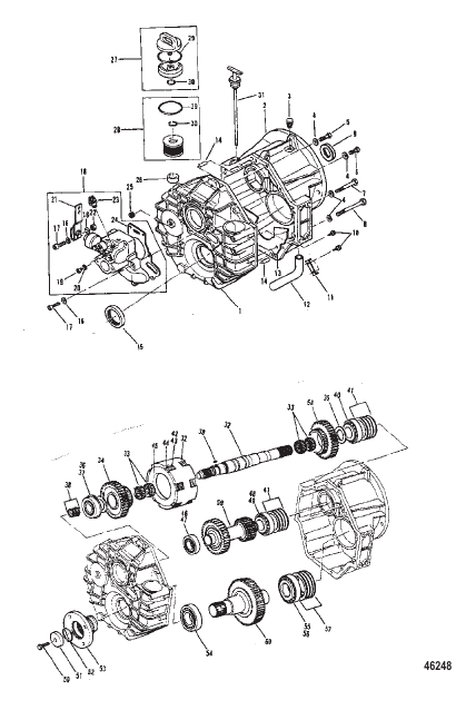 TRANSMISSION AND RELATED PARTS (TRANSMISSION ASSEMBLY)