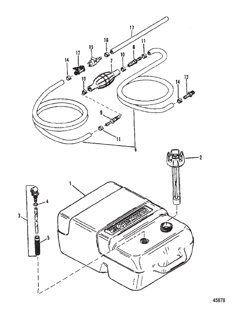 Fuel Tank and Fuel Line (Plastic 6.6 Gallon)