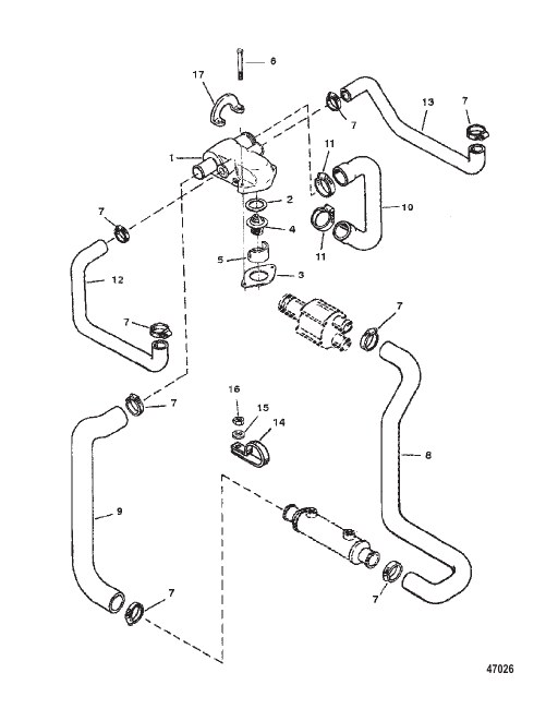THERMOSTAT HOUSING (STANDARD COOLING-DESIGN II) (CAST IRON)