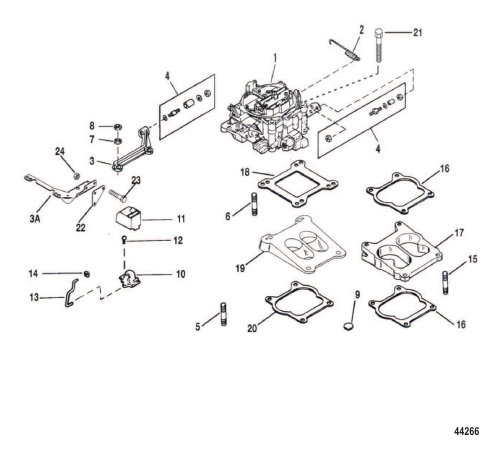 CARBURETOR AND LINKAGE (BORG WARNER)