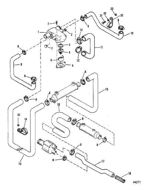 THERMOSTAT HOUSING (STANDARD COOLING) 0F350000 AND UP