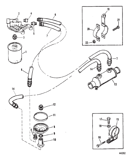 OIL FILTER AND ADAPTOR (S/N 0F160000 AND UP)