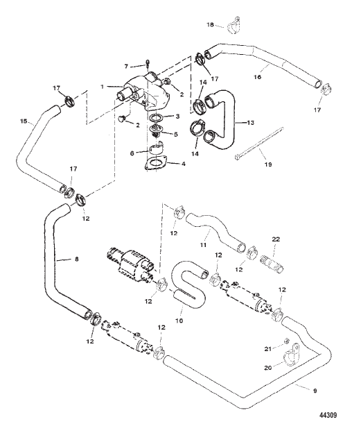 THERMOSTAT HOUSING (STANDARD COOLING) (BORG WARNER 72)