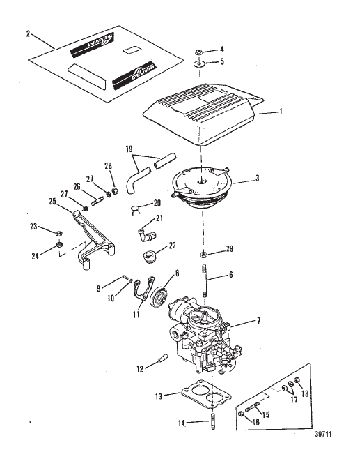 CARBURETOR AND THROTTLE LINKAGE (2 BARREL)