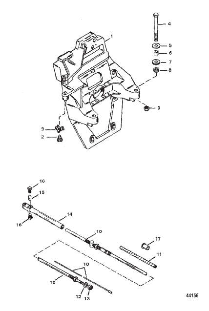 TRANSOM PLATE AND SHIFT CABLE