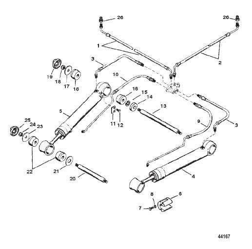 TRIM CYLINDERS AND HYDRAULIC HOSES