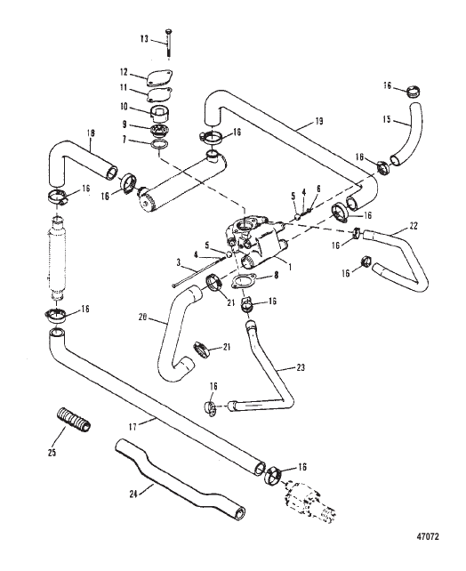 THERMOSTAT HOUSING SERIAL (STANDARD COOLING) #F350274 AND BELOW