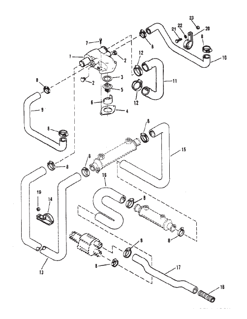 THERMOSTAT HOUSING (STANDARD COOLING) SERIAL #F350275 AND UP