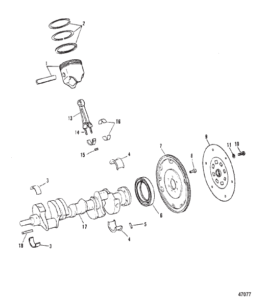CRANKSHAFT PISTONS AND CONN. RODS