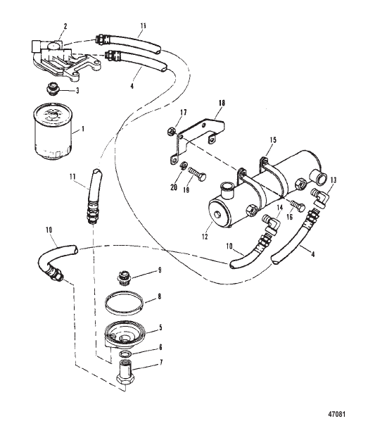 OIL FILTER AND ADAPTOR SERIAL #F160274 AND BELOW