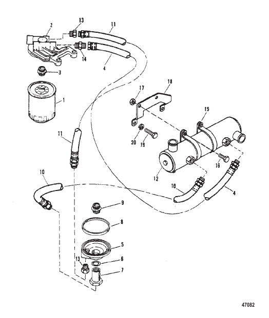 OIL FILTER AND ADAPTOR SERIAL #F160275 AND UP