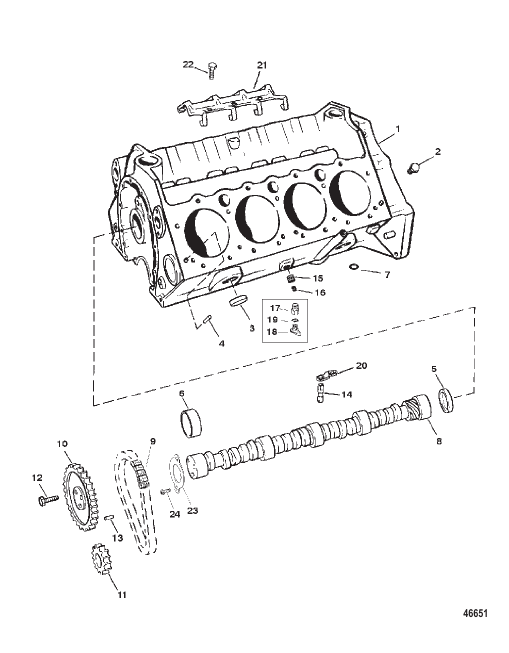 CYLINDER BLOCK AND CAMSHAFT