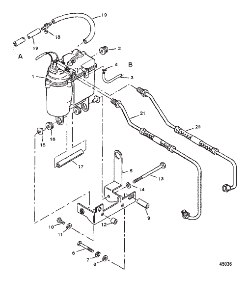 VAPOR SEPARATOR TANK AND FUEL LINES