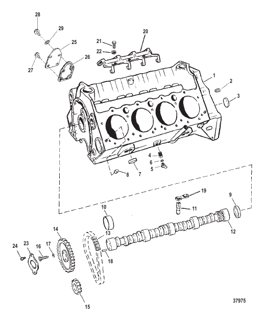 CYLINDER BLOCK AND CAMSHAFT
