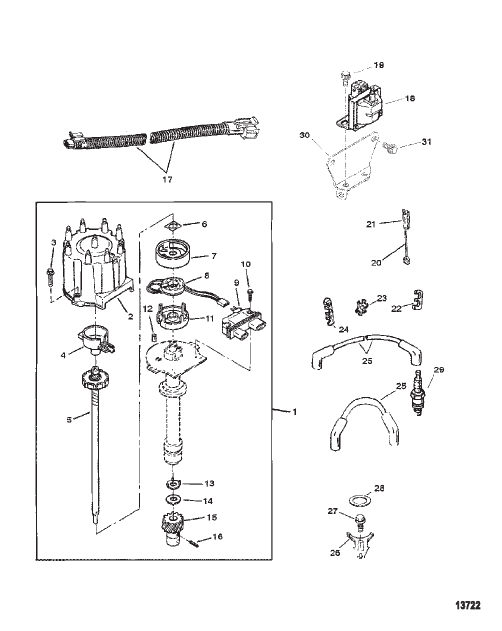 Distributor And Ignition Components (SN-0L304599 and Below)