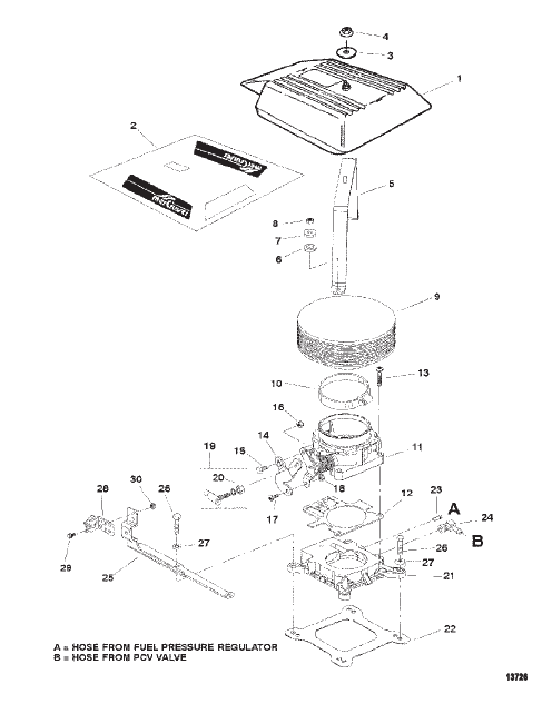 Intake Plenum And Flame Arrestor (SN 0L304599 & Below)